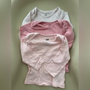 Set of 3- H&M Long Sleeve Baby Tshirts- 3Month